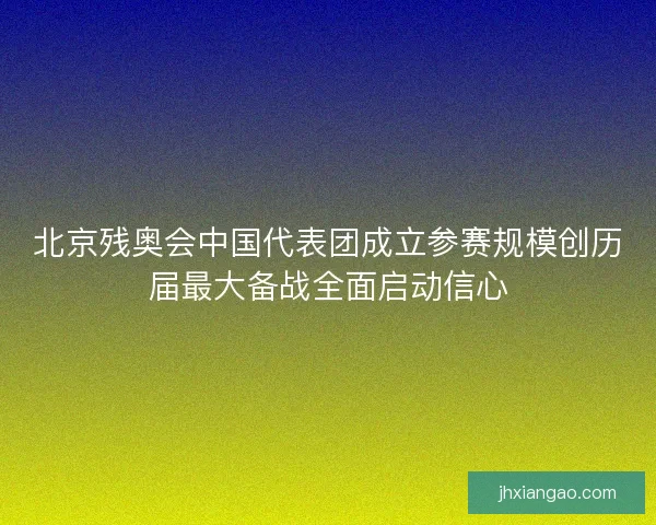 北京残奥会中国代表团成立参赛规模创历届最大备战全面启动信心